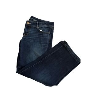 American Eagle Slim Boot Jeans Dark Wash Blue Denim Stretch Size 14 Short